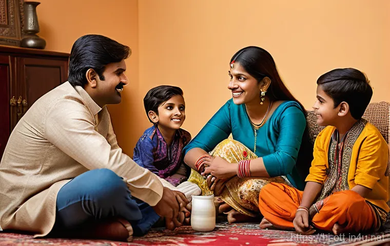 OTT와 글로벌 트렌드 - **Prompt: "A diverse group of friends and family, ranging from early teens to adults, gathered in a ...