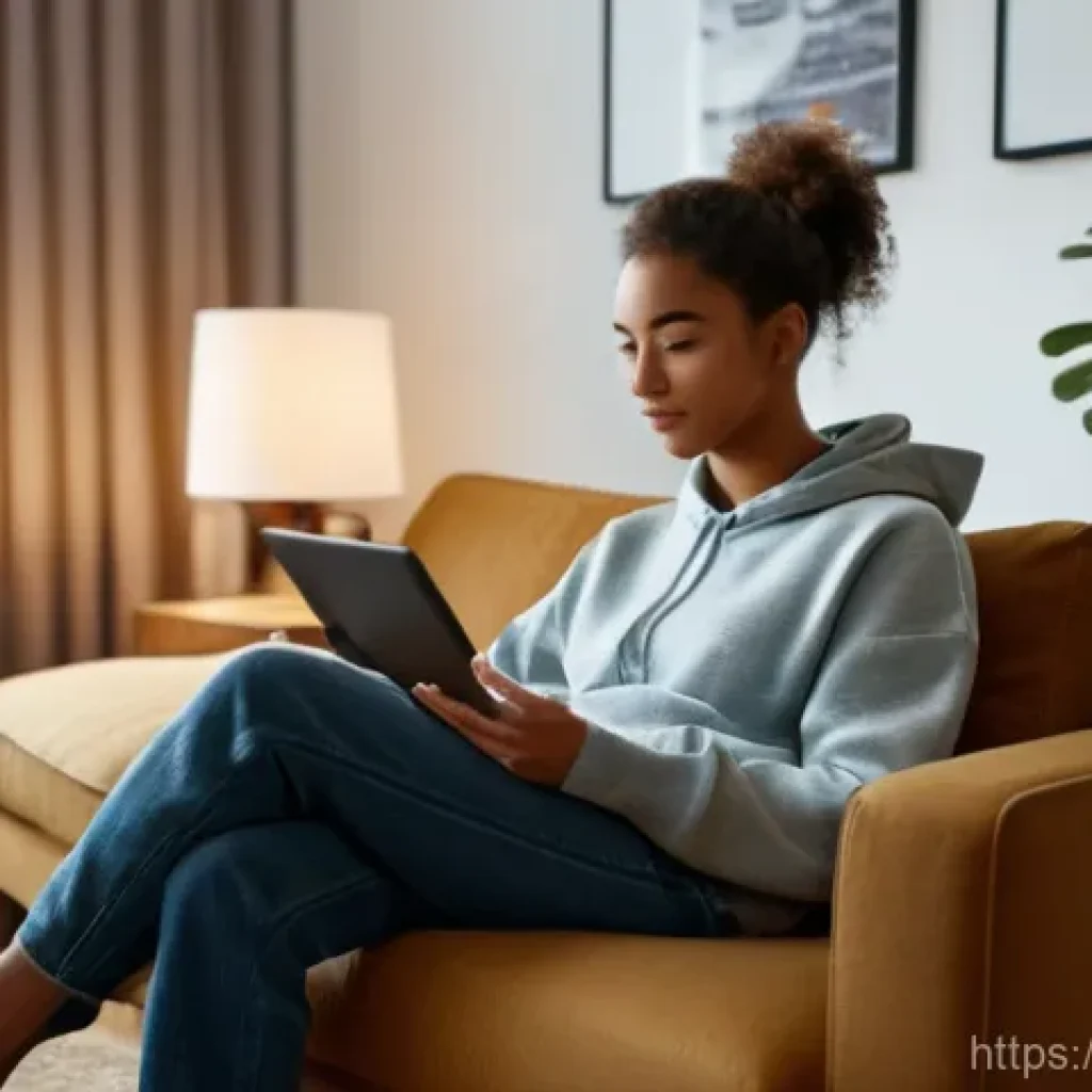 OTT 사용자 후기 - **Prompt 1: The Discerning Viewer**
A young adult, appearing to be around 18-25 years old, sits ...