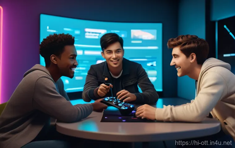 OTT 2025 전망 - **Prompt:** A young adult, casually dressed in a comfortable t-shirt and shorts, is lounging on a pl...