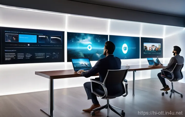 OTT와 다국어 자막 제공 - A warm, inviting scene in a modern Indian living room. A multi-generational family, including an eld...