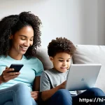 OTT와 엔터테인먼트 혁신 - **Prompt:** A diverse family (parents in their late 30s, a teenager around 16, and a toddler aged 2 ...