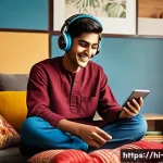 OTT 플랫폼 트렌드 - **Prompt:** "A cheerful, diverse Indian family, including adults and two teenagers (all dressed in c...