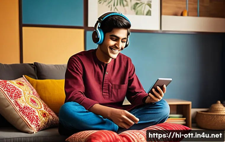 OTT 플랫폼 트렌드 - **Prompt:** "A cheerful, diverse Indian family, including adults and two teenagers (all dressed in c...