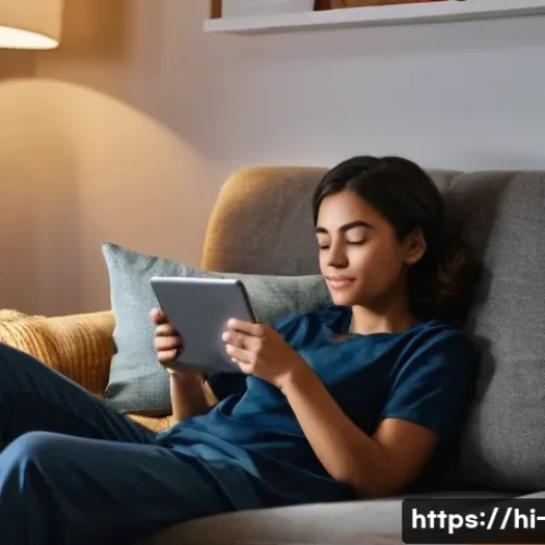 Home 31 OTT 시청 시간 분석 - **Prompt 1: Cozy Binge-Watching Night**
"A cozy, low-lit living room or bedroom scene at night. ...