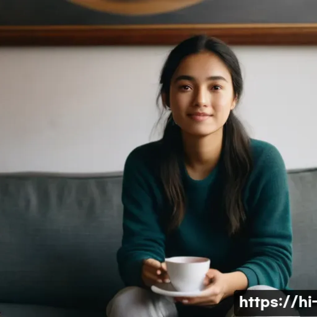 OTT 시청자가 원하는 콘텐츠 - **Prompt:** A young woman in her early twenties, with a warm and thoughtful expression, sits comfort...