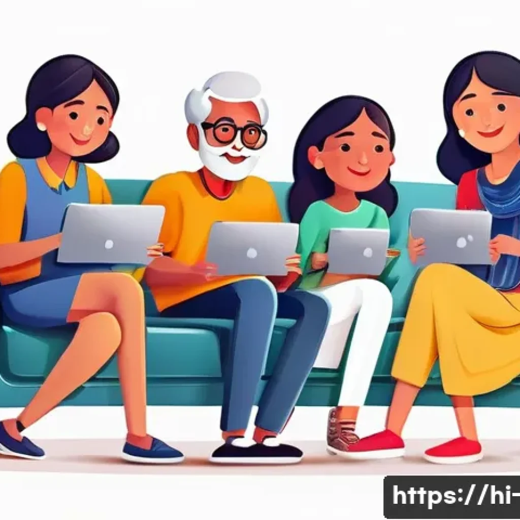 OTT 플랫폼 비즈니스 모델 - A vibrant digital illustration of a diverse group of Indian viewers, representing various age groups...