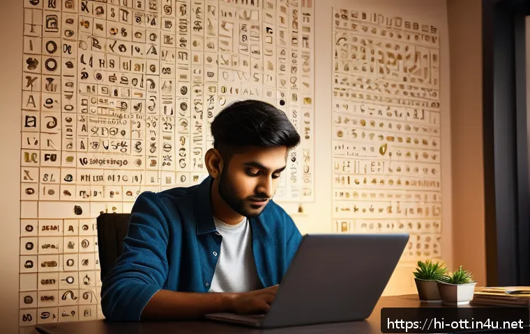 OTT 계정 해킹 사례 - A young Indian man sitting at a cozy home desk, focused on creating a strong, complex password on hi...
