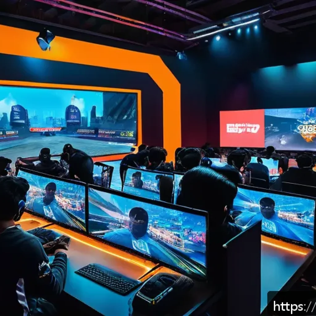 OTT e스포츠 중계 - A vibrant scene showing an Indian esports live streaming event on an OTT platform, featuring a diver...
